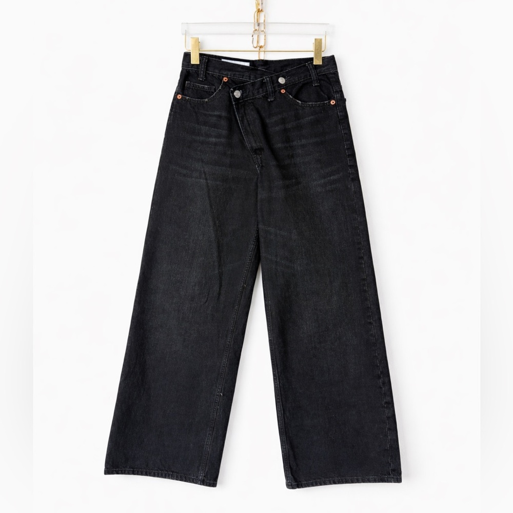 ZARA | High-waisted Wide leg Crossover Jeans | Size 8/29